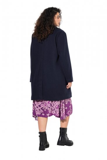 Ulla Popken 843058 Manteau en laine Bleu marine - Manteaux - Manteaux grande taille pour femme