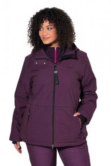 Ulla Popken 843105 Veste technique HYPRAR imperméable à motif vagues Prune - Vestes - Vestes grande taille pour femme