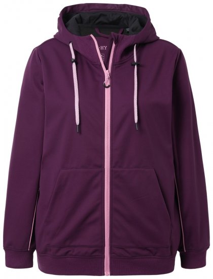 Ulla Popken 843186 Veste softshell déperlante à réflecteurs Bordeaux - Vestes - Vestes grande taille pour femme