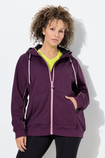 Ulla Popken 843186 Veste softshell déperlante à réflecteurs Bordeaux - Vestes - Vestes grande taille pour femme