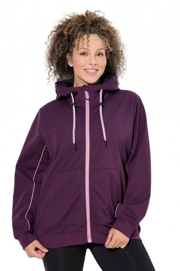 Ulla Popken 843186 Veste softshell déperlante à réflecteurs Bordeaux - Vestes - Vestes grande taille pour femme