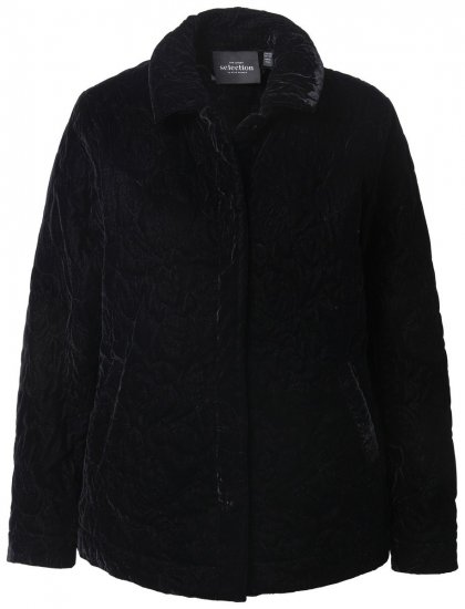 Ulla Popken 843244 Veste en velours Noir - Vestes - Vestes grande taille pour femme
