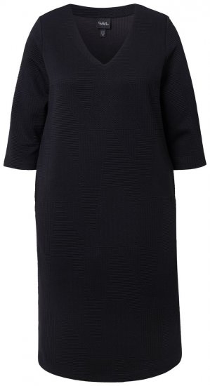 Ulla Popken 843326 Robe sweat à manches 3/4 Noir - Robes sweat - 