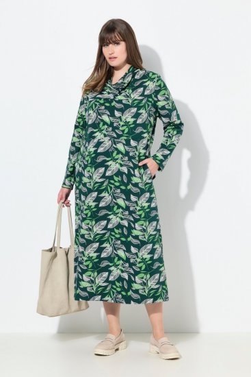 Ulla Popken 843496 Robe sweat imprimée Corail - Robes sweat - 