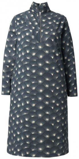 Ulla Popken 843506 Robe sweat imprimée Noir - Robes sweat - 