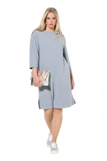 Ulla Popken 843999 Robe à manches 3/4 Gris chiné - Robes - Des robes dans toutes les tailles