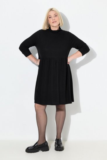 Ulla Popken 844233 Robe en maille à manches longues Noir - Robes en maille - 