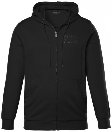 Men+ 305 Veste sweat à capuche Soho LDN Noir - Sweatshirts & hoodies - Sweatshirts/Hoodies grande taille homme