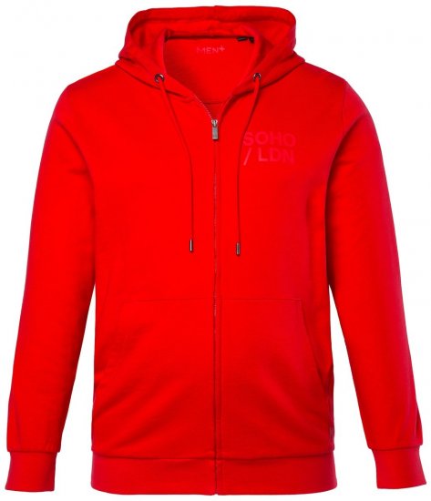Men+ 305 Veste sweat à capuche Soho LDN Rouge piment - Sweatshirts & hoodies - Sweatshirts/Hoodies grande taille homme