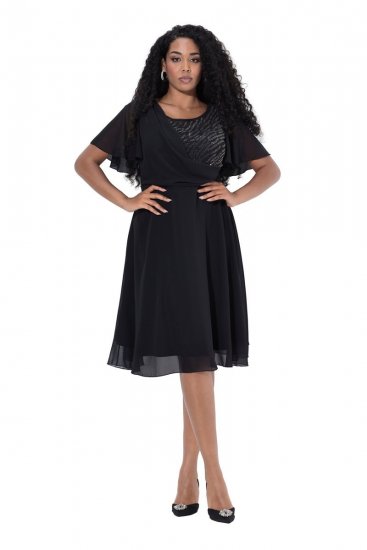 Ulla Popken 844356 Robe de soirée Noir - Robes de soirée - Robes de soirée en grandes tailles