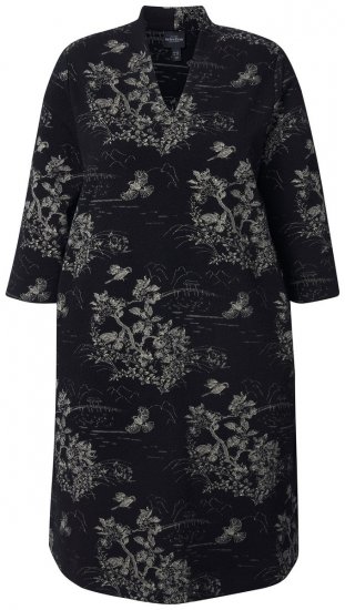 Ulla Popken 844739 Robe à manches 3/4 Noir - Robes midi - Robes mi-longues pour femmes rondes