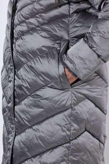 Ulla Popken 844764 Manteau matelassé HYPRAR à reflets métallisés Anthracite - Manteaux - Manteaux grande taille pour femme