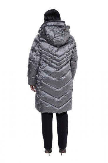Ulla Popken 844764 Manteau matelassé HYPRAR à reflets métallisés Anthracite - Manteaux - Manteaux grande taille pour femme
