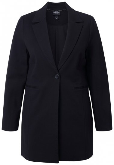 Ulla Popken 844842 Blazer en jersey Noir - Blazers - Vestes blazer pour femme, grandes tailles