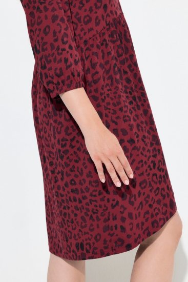 Ulla Popken 844945 Robe en jersey trapèze à col V Prune - Robes en jersey - 