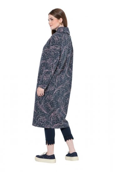 Ulla Popken 844993 Robe sweat imprimée Bleu marine - Robes sweat - 