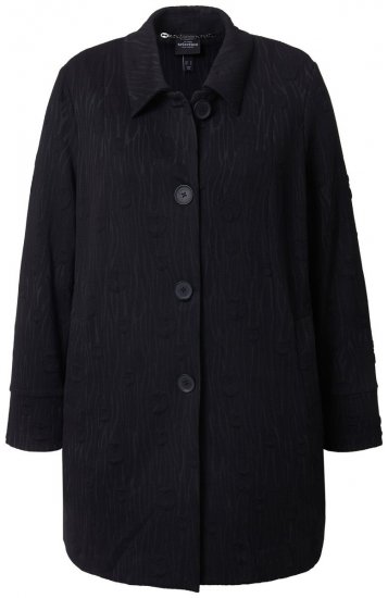 Ulla Popken 845026 Surchemise à texture zébrée Noir - Vestes - Vestes grande taille pour femme