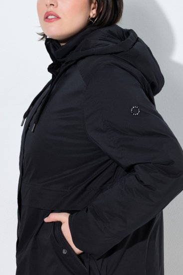 Ulla Popken 845111 Parka Noir - Manteaux - Manteaux grande taille pour femme