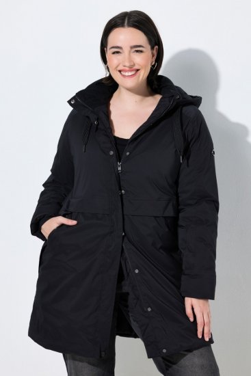 Ulla Popken 845111 Parka Noir - Manteaux - Manteaux grande taille pour femme