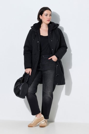 Ulla Popken 845111 Parka Noir - Manteaux - Manteaux grande taille pour femme