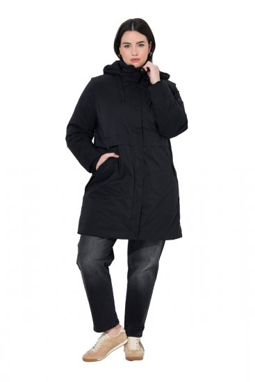 Ulla Popken 845111 Parka Noir - Manteaux - Manteaux grande taille pour femme
