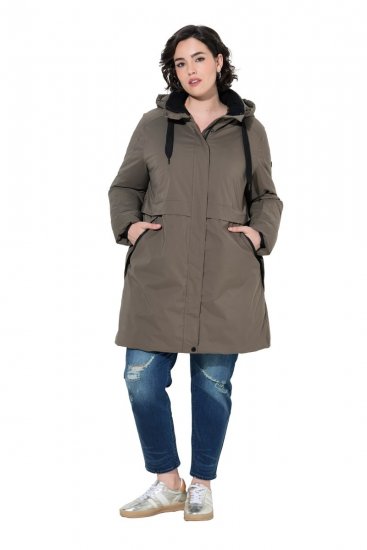 Ulla Popken 845111 Parka Vert foncé - Manteaux - Manteaux grande taille pour femme