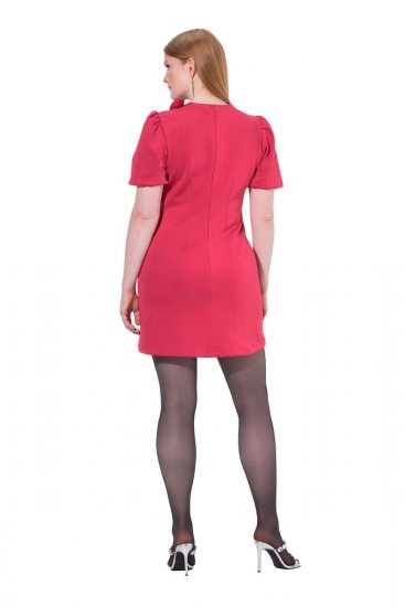 Ulla Popken 845148 Robe moulante fleurie Magenta - Robes - Des robes dans toutes les tailles