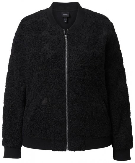 Ulla Popken 845262 Veste teddy Noir - Vestes - Vestes grande taille pour femme