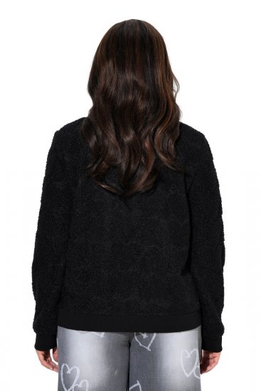 Ulla Popken 845262 Veste teddy Noir - Vestes - Vestes grande taille pour femme