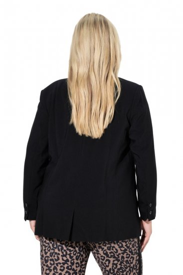 Ulla Popken 845336 Blazer stretch oversize à deux boutons Noir - Blazers - Vestes blazer pour femme, grandes tailles