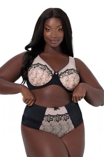 Ulla Popken 845347 Strings à fleurs Vieux rose - Culottes - 