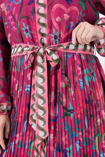 Ulla Popken 845649 Robe mi-longue à manches longues Rouge baie - Robes midi - Robes mi-longues pour femmes rondes