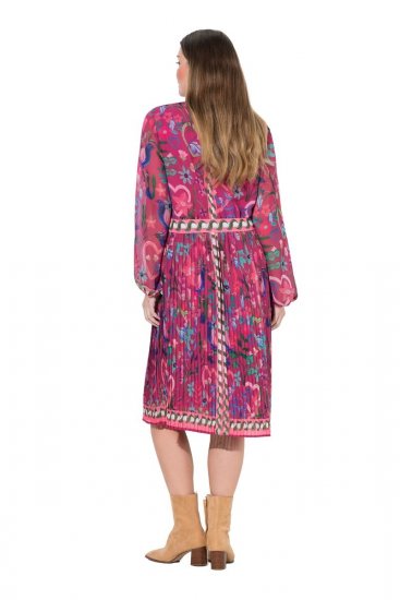 Ulla Popken 845649 Robe mi-longue à manches longues Rouge baie - Robes midi - Robes mi-longues pour femmes rondes