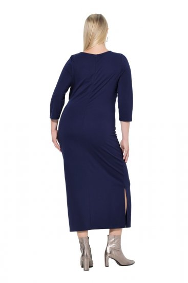 Ulla Popken 845705 Robe en jersey Bleu marine - Robes midi - Robes mi-longues pour femmes rondes