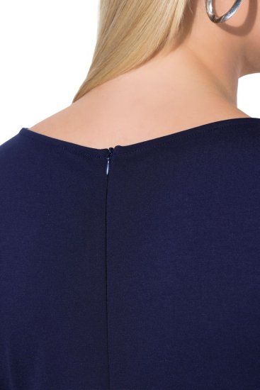 Ulla Popken 845705 Robe en jersey Bleu marine - Robes midi - Robes mi-longues pour femmes rondes