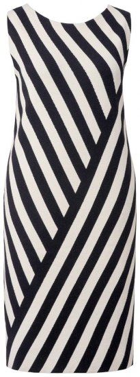 Ulla Popken 845784 Robe en maille rayée Noir - Robes d'été - Robes légères d'été en grande taille