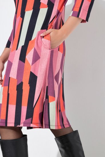 Ulla Popken 845794 Robe en jersey imprimée Rose - Robes - Des robes dans toutes les tailles