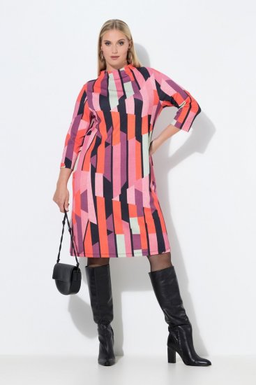 Ulla Popken 845794 Robe en jersey imprimée Rose - Robes - Des robes dans toutes les tailles