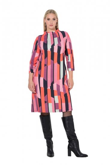 Ulla Popken 845794 Robe en jersey imprimée Rose - Robes - Des robes dans toutes les tailles