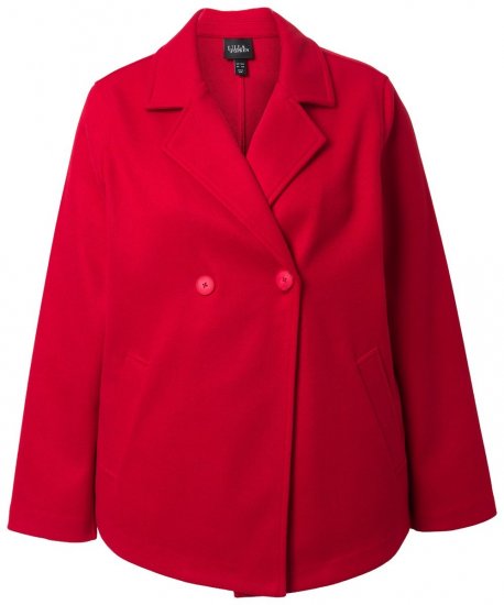 Ulla Popken 846021 Manteau en polaire Rouge - Manteaux - Manteaux grande taille pour femme