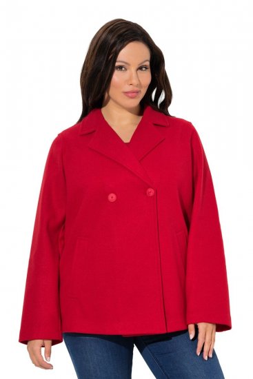 Ulla Popken 846021 Manteau en polaire Rouge - Manteaux - Manteaux grande taille pour femme