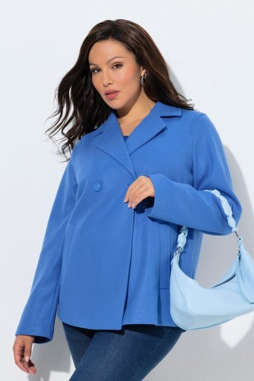 Ulla Popken 846021 Manteau en polaire Bleu - Manteaux - Manteaux grande taille pour femme