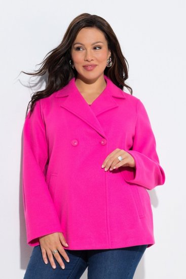 Ulla Popken 846021 Manteau en polaire Rose - Manteaux - Manteaux grande taille pour femme
