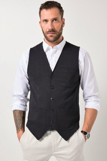 JP1880 846089 Gilet en molleton Noir - Costumes - Costumes grandes tailles 