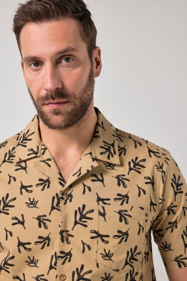 JP1880 Boxy Cuba Short Sleeve Shirt Camel - Chemises - Chemises Grandes Tailles Hommes