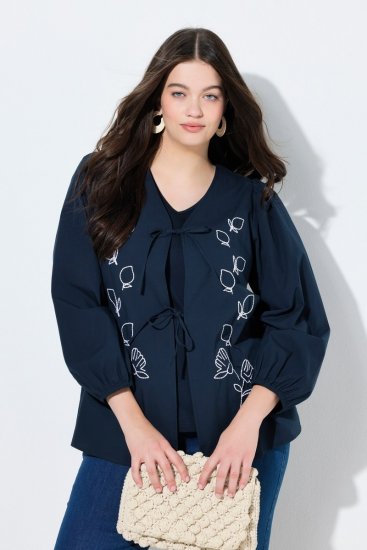Ulla Popken 846197 Veste Bleu marine - Vestes - Vestes grande taille pour femme