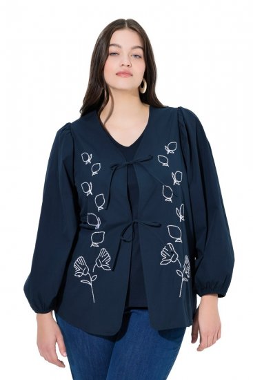 Ulla Popken 846197 Veste Bleu marine - Vestes - Vestes grande taille pour femme