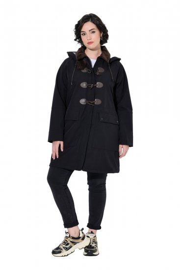 Ulla Popken 846278 Manteau softshell Noir - Manteaux - Manteaux grande taille pour femme