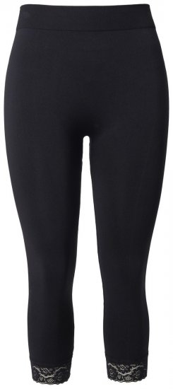 Ulla Popken 846491 Legging collant 3/4 en dentelle Noir - Collants & chaussettes - 