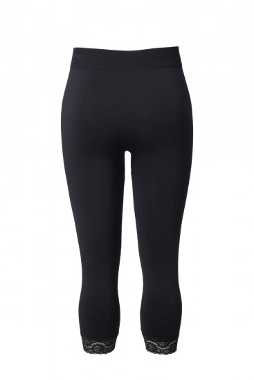 Ulla Popken 846491 Legging collant 3/4 en dentelle Noir - Collants & chaussettes - 